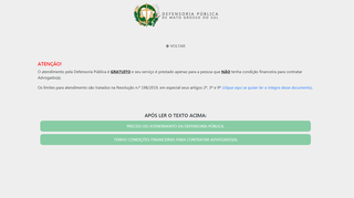 Atendimento está sendo realizado online atráves do site da Defensoria Pública de Mato Grosso do Sul. (Foto: Reprodução)