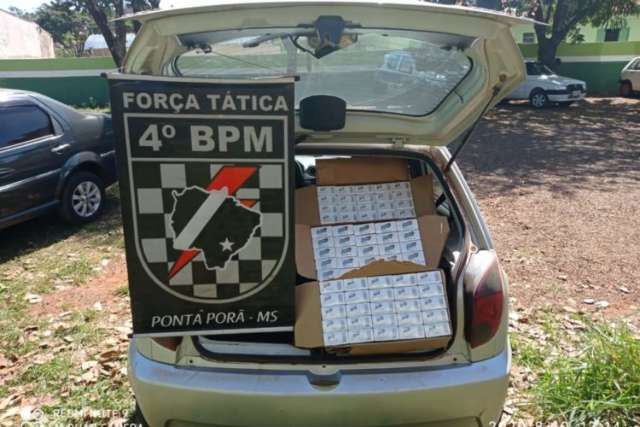 Jovem de 21 &eacute; preso com ve&iacute;culo abarrotado de cigarros contrabandeados 