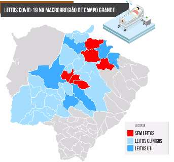 Dos 34 munic&iacute;pios da Macrorregi&atilde;o de Campo Grande, s&oacute; 6 t&ecirc;m UTIs para covid