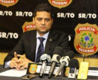 Delegado Marcelo Correia Botelho durante coletiva de imprensa no Tocantins (Foto: Jornal do Tocantins)