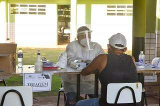 Triagem de pacientes com suspeita de covid-19 em Aquidauana (Foto: Divulgação/Prefeitura)