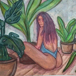Mundo colorido de Bruna valoriza o corpo feminino e a natureza