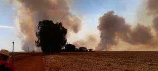 Fumaça do incêndio na região da Fazenda Catleia pode ser vista de longe. (Foto: Jovem Sul News)