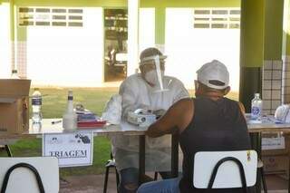 Triagem em atendimento a casos suspeitos de novo coronavírus em Aquidauana (Foto: Divulgação/Prefeitura)
