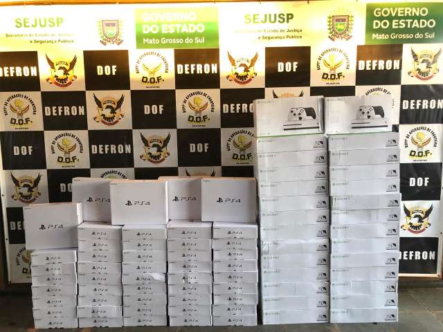Com destino a SP, carros com 76 aparelhos de videogame s&atilde;o apreendidos pelo DOF