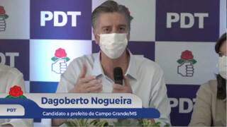 Dagoberto Nogueira oficializou candidatura em evento transmitido pela internet. (Foto: Reprodução)