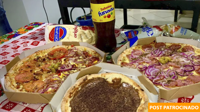 Na El Sabor Pizzaria, você leva 3 pizzas mais refri por apenas R$ 59,90