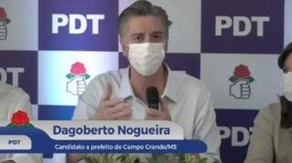 Deputado federal Dagoberto Nogueira na convenção do PDT em Campo Grande (Foto: Reprodução)