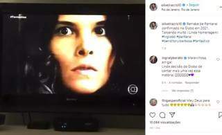 Post de Cristiana Oliveira no Instagram, celebrando remake de Pantanal. (Foto: Reprodução)