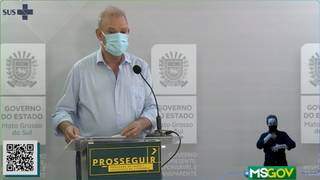 Secretário de Saúde, Geraldo Resende, durante a live desta quarta (Foto: Reprodução)