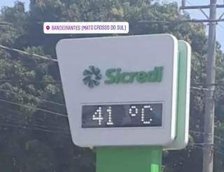 Leitora do Campo Grande News registrou máxima de 41°C no município de Bandeirantes, nesta quinta-feira (Foto: Viviane Gasparetto)