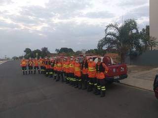 Desesseis bombeiros do Paraná foram encaminhados para reforçar combate às chamas (Foto: Divulgação/Prefeitura de Alcinópolis)