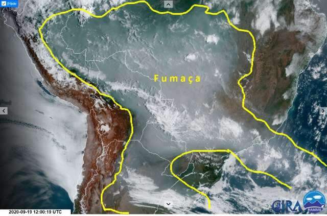 &quot;Nuvem&quot; de fuma&ccedil;a das queimadas do Pantanal e Amaz&ocirc;nia j&aacute; atinge 5 pa&iacute;ses 