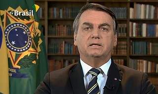 Bolsonaro no pronunciamento da Assembleia Geral das Nações Unidas (Foto: TV Brasil/Reprodução)