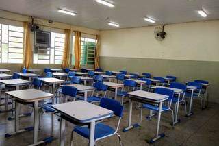 Sala de aula vazia durante o período da pandemia (Foto: Divulgação)