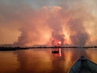 Incêndios na Serra do Amolar, região do Pantanal de Corumbá onde fica a Barra do São Lourenço. (Foto: Ecoa)