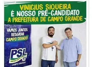 Até a véspera da convenção, Loester apoiava candidatura de Siqueira (Foto: Reprodução/Facebook)