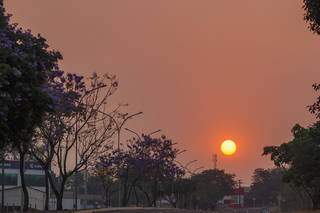 Sol nascendo na Avenida Interlagos, na região do bairro da saída de São Paulo (Foto: Henrique Kawaminami)
