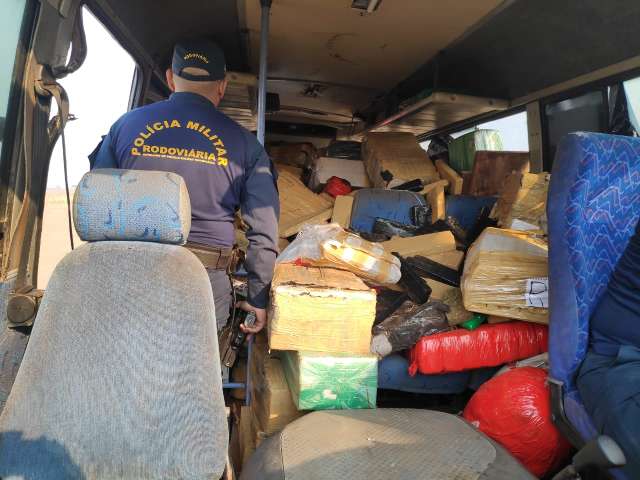 Micro-&ocirc;nibus levava maconha, skunk e sementes para 50 hectares da droga
