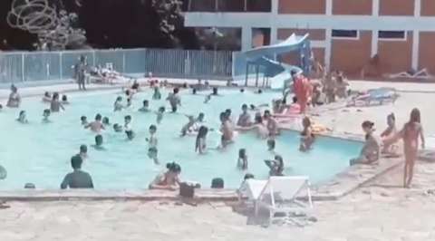 Calorão provoca aglomeração em piscina e protesto de leitores