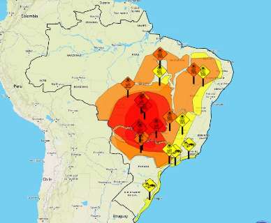 &Aacute;gua Clara atinge 44,6 graus, 2&ordf; temperatura mais alta da hist&oacute;ria no Brasil