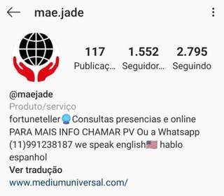 Imagem da rede social da “Mãe Jade”, que indicou as contas para depósito do dinheiro desviado (Foto: Reprodução)