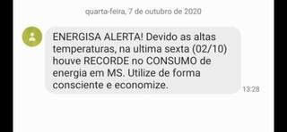 Consumo de energia bate recorde e concessionária emite alerta à população Consumo de energia bate recorde e concessionária emite alerta à população