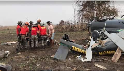 Helicóptero que decolou de Corumbá cai durante combate a fogo no Pantanal