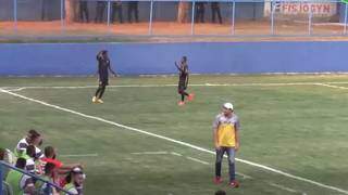 Jogadores do Aparecidense comemoram gol sobre o Águia Negra (Foto: Mycujoo/Reprodução)