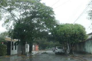 Chuva acompanhada de ventania provocou suspensão no fornecimento de energia em vários ponttos. (Foto: Kísie Ainoã)