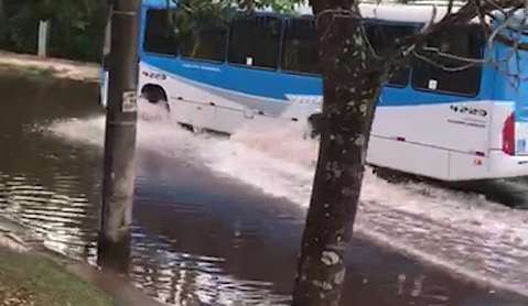 Boca de lobo entupida cria novo lago na região do Parque das Nações Indígenas 