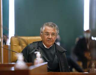 Ministro Marco Aurélio Mello durante julgamento no Supremo (Foto: STF/Divulgação)