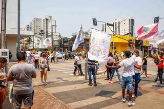 Campanha eleitoral na área central de Campo Grande (Foto: Henrique Kawaminami - Arquivo)