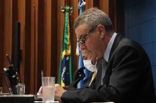 Presdidente da Assembleia, Paulo Corrêa (PSDB), durante sessão virtual (Foto: Luciana Nassar - ALMS)