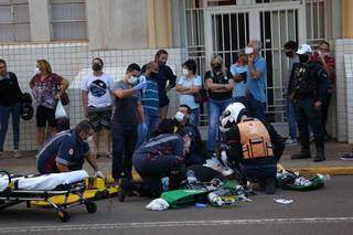 Pedestre atropelado na Dom Aquino &eacute; levado em estado grave para Santa Casa