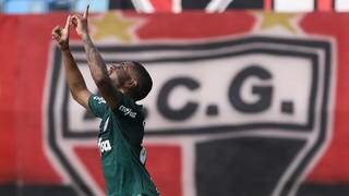 Wesley comemora gol marcado contra time goiano (Foto: Palmeiras/Divulgação)
