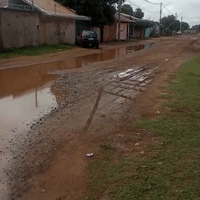 Chuva intensa deixa rua alagada até a manhã seguinte no Paulo Coelho Machado