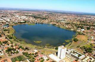 Vista aérea da Lagoa Maior em Três Lagoas. (Foto: Prefeitura de Três Lagoas) 