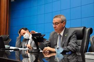 Presidente da Assembleia, Paulo Corrêa (PSDB), durante sessão virtual (Foto: Luciana Nassar - ALMS)