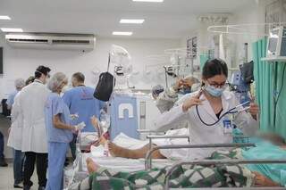 Pacientes em tratamento na Santa Casa de Campo Grande, um dos principais hospitais do Estado no combate à covid-19 (Foto: Arquivo/Marcos Maluf)