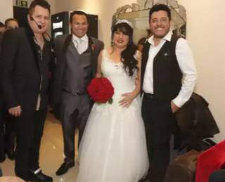 Casamento &nbsp;de José e Divina em dezembro de 2017 teve show de Bruno e Marrone. (Foto: Regina Aoki)