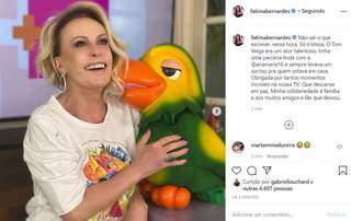 Fátima Bernardes também lamentou a morte de Louro José (Foto: Reprodução/Instagram)