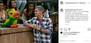 Serginho Groisman também prestou suas condolências (Foto: Reprodução/Instagram)