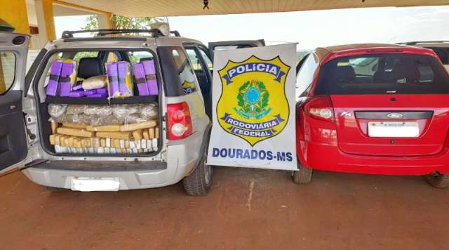 Quadrilha &eacute; presa com ve&iacute;culo abarrotado de maconha e coca&iacute;na na fronteira 