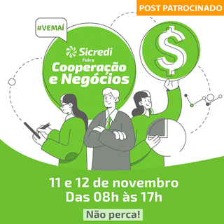 Nos dias 11 e 12 de novembro, das 8h às 17h, o Sicredi irá promover a feira “Cooperação e Negócios” (Foto: Divulgação)