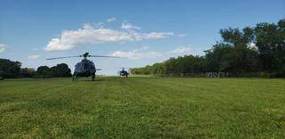 Helicópteros usados em operação contra cultivos de maconha (Foto: Senad)