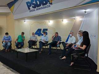 Lideranças do PSDB se encontraram para entrevista coletiva hoje (Foto: Nyelder Rodrigues)