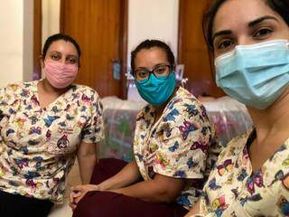 Equipe Lumen é formada pelas enfermeiras: Layla, Mayara e Luciana. (Foto: Arquivo Pessoal)