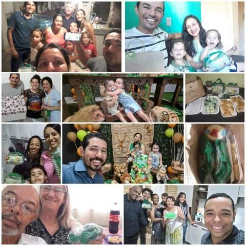 Niver de Isaac por videochamada teve lembrancinha e doces por Sedex 