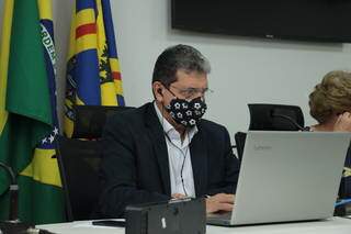 Presidente da Câmara, o vereador João Rocha (PSDB), durante sessão virtual (Foto: Divulgação - CMCG)
